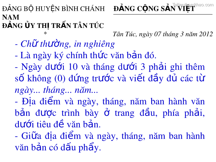 Bai giang ly luan va nghiep vu cong tac dang bai 16 dang cong tac van phong cap uy ky thuat soan thao van ban cua dang o co so trang 61