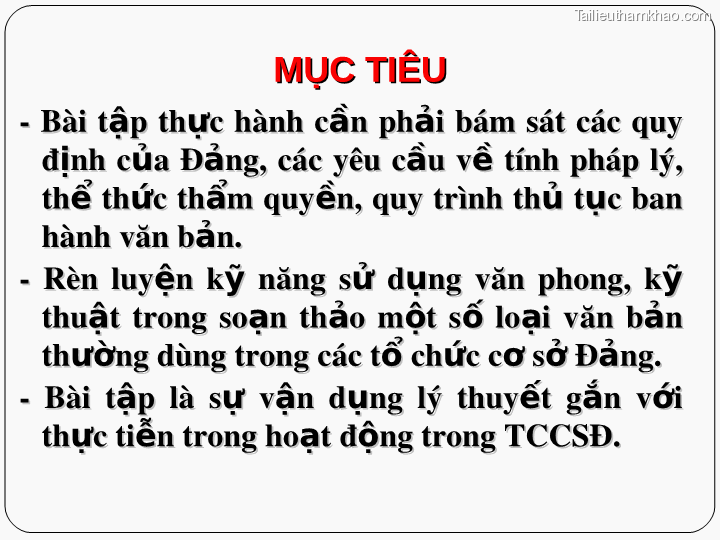 Bai giang ly luan va nghiep vu cong tac dang bai 17 bai tap van ban trang 2