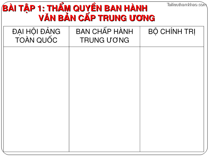 Bai giang ly luan va nghiep vu cong tac dang bai 17 bai tap van ban trang 6
