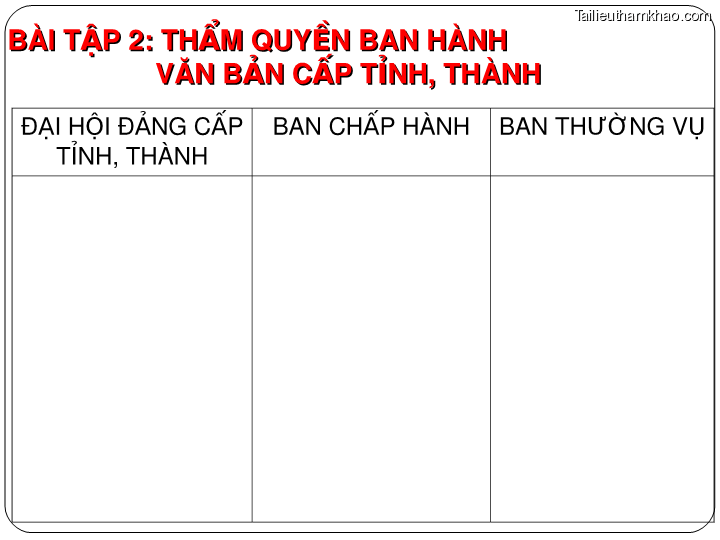 Bai giang ly luan va nghiep vu cong tac dang bai 17 bai tap van ban trang 7