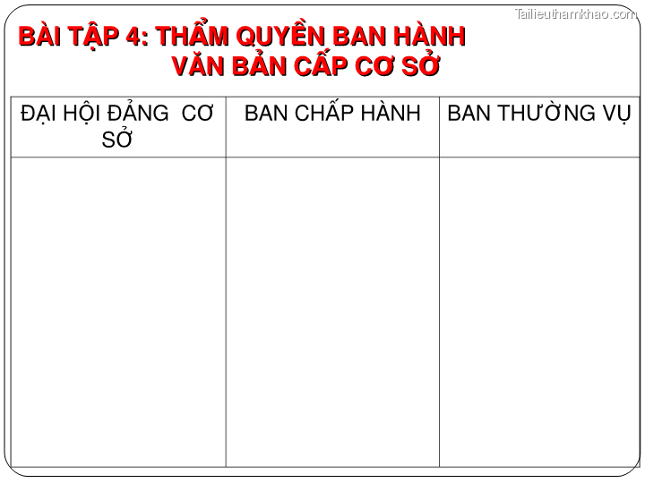 Bai giang ly luan va nghiep vu cong tac dang bai 17 bai tap van ban trang 9