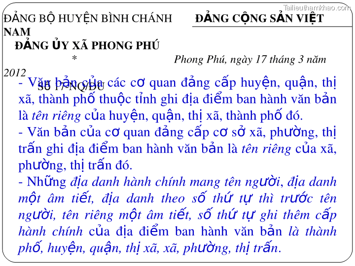 Bai giang ly luan va nghiep vu cong tac dang bai 17 bai tap van ban trang 18
