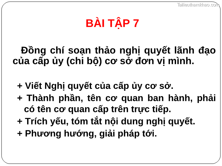 Bai giang ly luan va nghiep vu cong tac dang bai 17 bai tap van ban trang 37