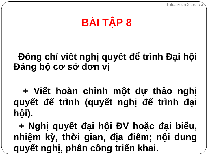 Bai giang ly luan va nghiep vu cong tac dang bai 17 bai tap van ban trang 38