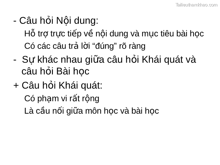 Câu Hỏi Nội Dung Hỗ Trợ Trực Tiếp Về Nội Dung Và Mục Tiêu Bài