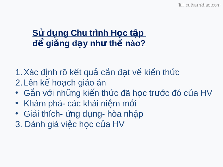 Sử Dụng Chu Trình Học Tập Để Giảng Dạy Như Thế Nào 1 Xác Định
