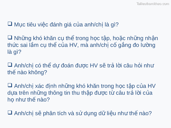  Mục Tiêu Việc Đánh Giá Của Anh Chị Là Gì  Những Khó Khăn