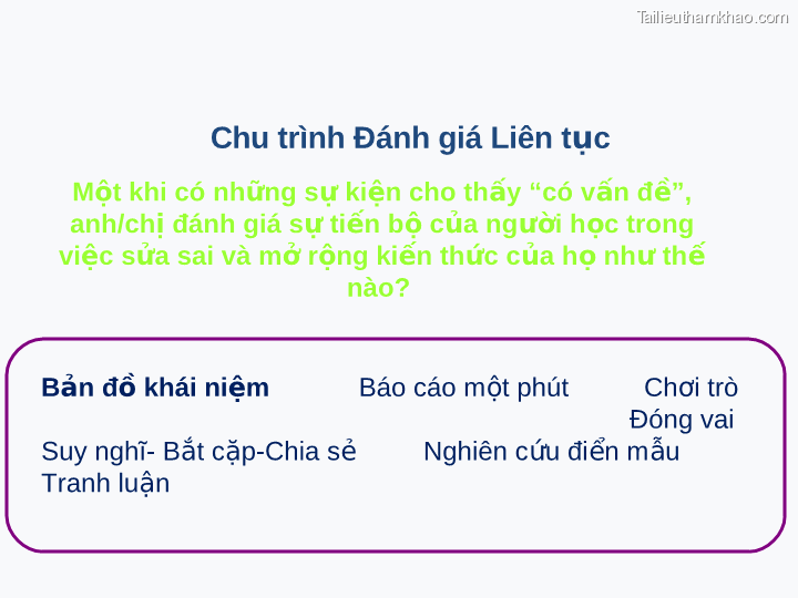 Chu Trình Đánh Giá Liên Tục Một Khi Có Những Sự Kiện Cho Thấy Có