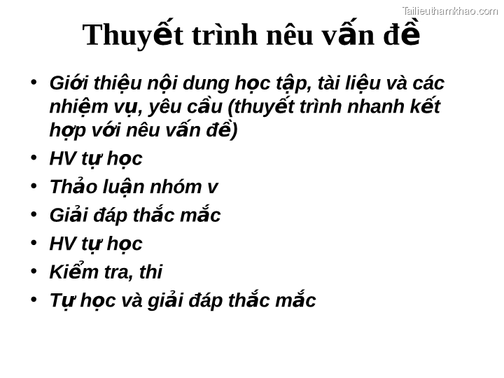 Thuyết Trình Nêu Vấn Đề • Giới Thiệu Nội Dung Học Tập Tài