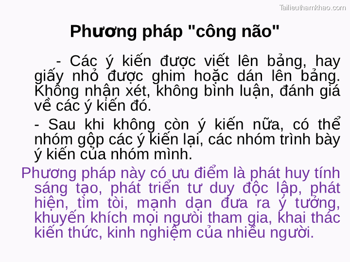Phương Pháp Quot Công Não Quot Các Ý Kiến Được Viết Lên Bảng Hay