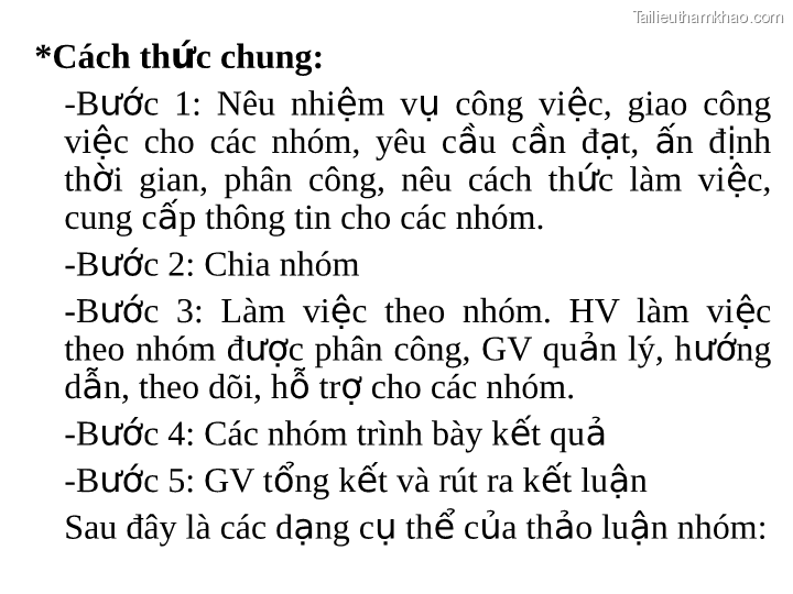 Cách Thức Chung Bước 1 Nêu Nhiệm Vụ Công Việc Giao Công Việc Cho