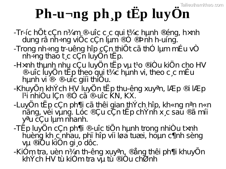 Ph­u¬Ng Ph¸p Tëp Luyön Tr­íc Hõt Cçn N¾M ®­uîc C¸c Qui T¾C Hµnh