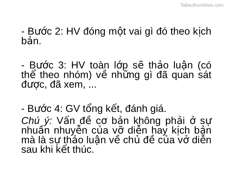Bước 2 Hv Đóng Một Vai Gì Đó Theo Kịch Bản Bước 3 Hv Toàn Lớp