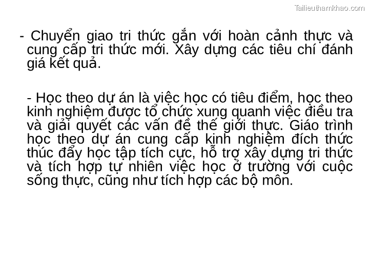 Chuyển Giao Tri Thức Gắn Với Hoàn Cảnh Thực Và Cung Cấp Tri Thức