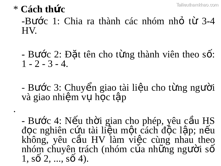 Cách Thức Bước 1 Chia Ra Thành Các Nhóm Nhỏ Từ Hv 3 4 Bước 2 Đặt