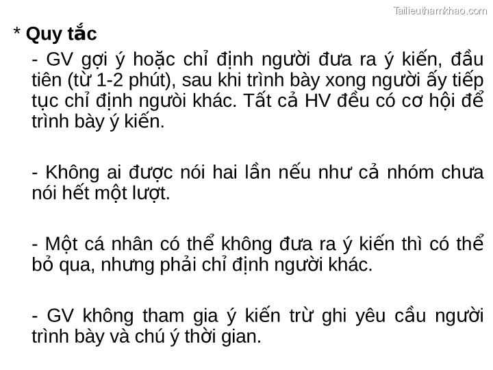 Quy Tắc Gv Gợi Ý Hoặc Chỉ Định Người Đưa Ra Ý Kiến Đầu Tiên
