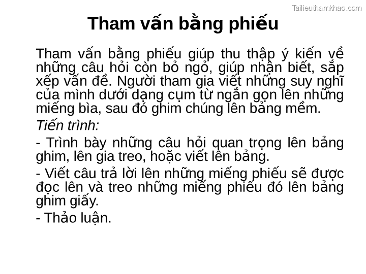 Tham Vấn Bằng Phiếu Tham Vấn Bằng Phiếu Giúp Thu Thập Ý Kiến Về