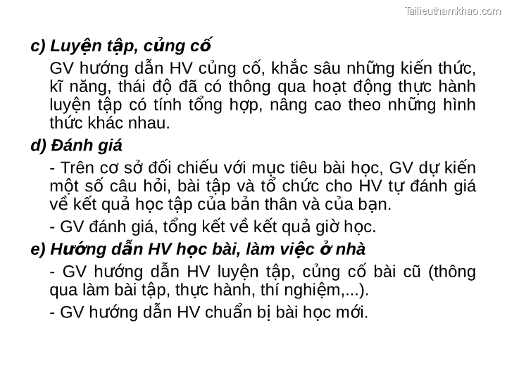 C Luyện Tập Củng Cố Gv Hướng Dẫn Hv Củng Cố Khắc Sâu Những