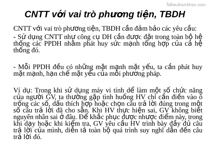 Cntt Với Vai Trò Phương Tiện Tbdh Cntt Với Vai Trò Phương Tiện Tbdh