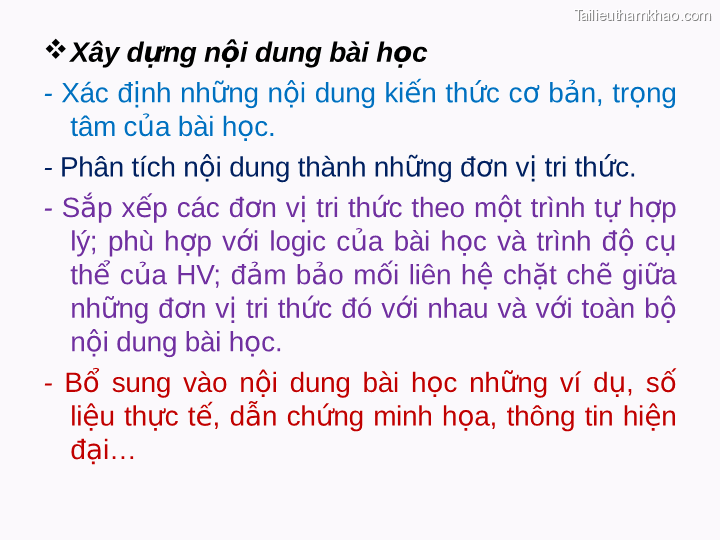 Xây Dựng Nội Dung Bài Học Xác Định Những Nội Dung Kiến Thức
