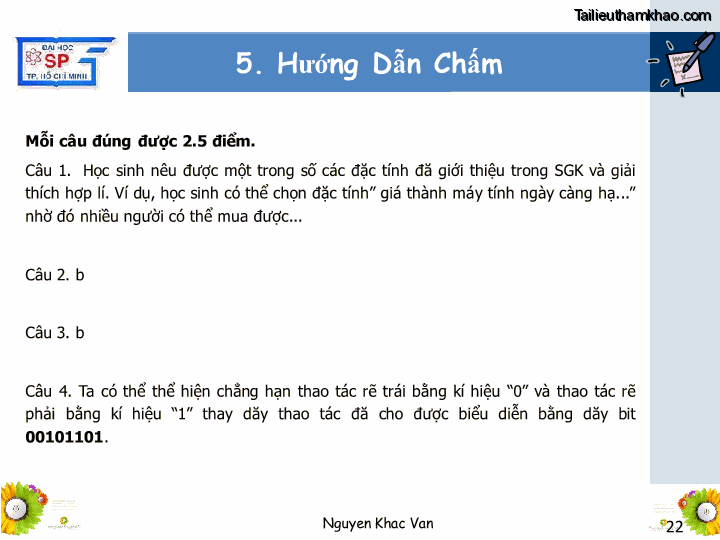 Bai giang ly luan va phuong phap day hoc tin hoc 1 nguyen khac van trang 22