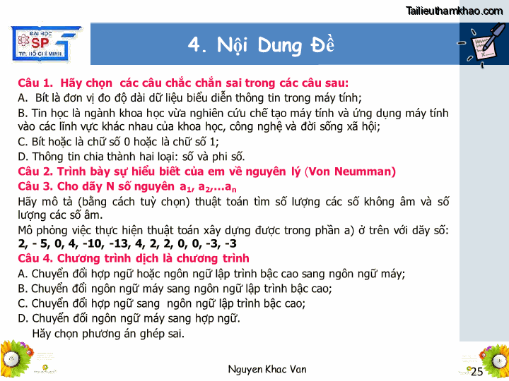 Bai giang ly luan va phuong phap day hoc tin hoc 1 nguyen khac van trang 25