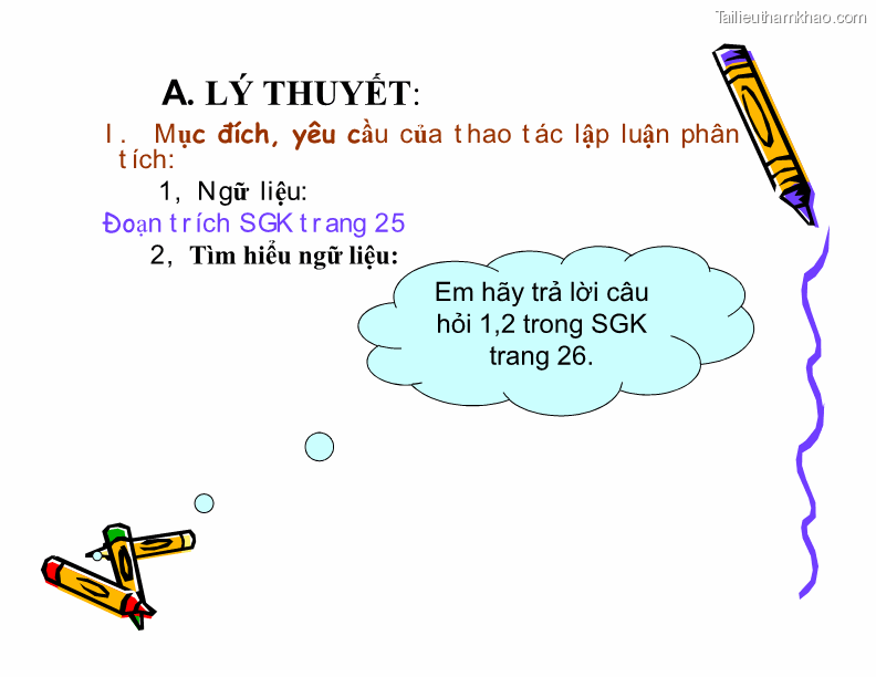 A Lý Thuyết I M Ục Đích Yêu Cầu Của Thao Tác L Ập Luận Phân Tích 1