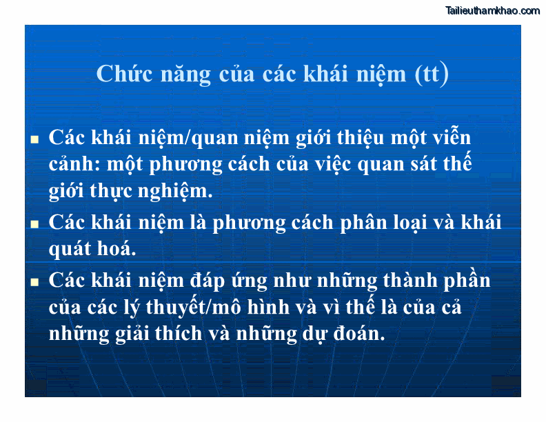Chức Năng Của Các Khái Niệm Tt Các Khái Niệm Quan Niệm Giới