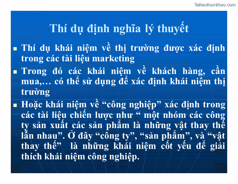 Thí Dụ Định Nghĩa Lý Thuyết Thí Dụ Khái Niệm Về Thị Trường