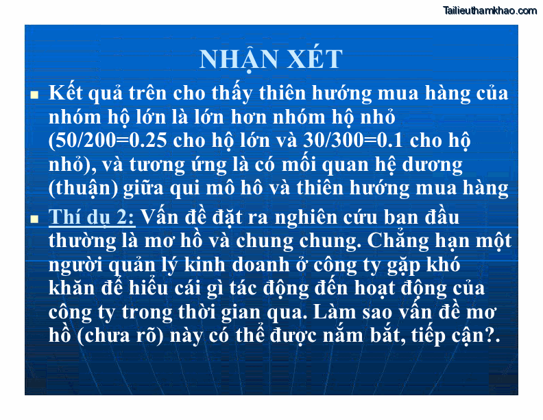 Nhận Xét Kết Quả Trên Cho Thấy Thiên Hướng Mua Hàng Của Nhóm