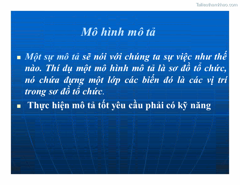 Mô Hình Mô Tả Một Sự Mô Tả Sẽ Nói Với Chúng Ta Sự Việc Như
