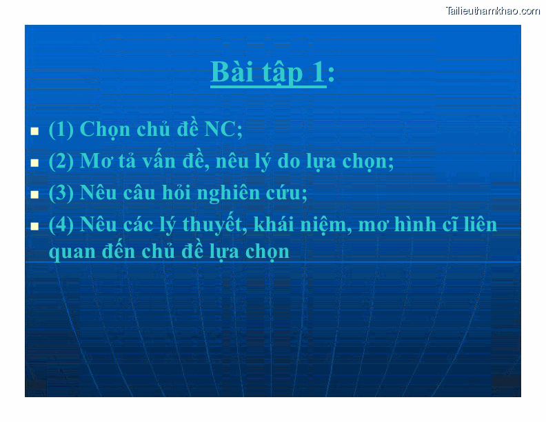 Bài Tập 1  1 Chọn Chủ Đề Nc  2 Mơ Tả Vấn Đề Nêu Lý Do Lựa