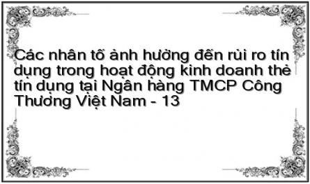 Các nhân tố ảnh hưởng đến rủi ro tín dụng trong hoạt động kinh doanh thẻ tín dụng tại Ngân hàng TMCP Công Thương Việt Nam - 13