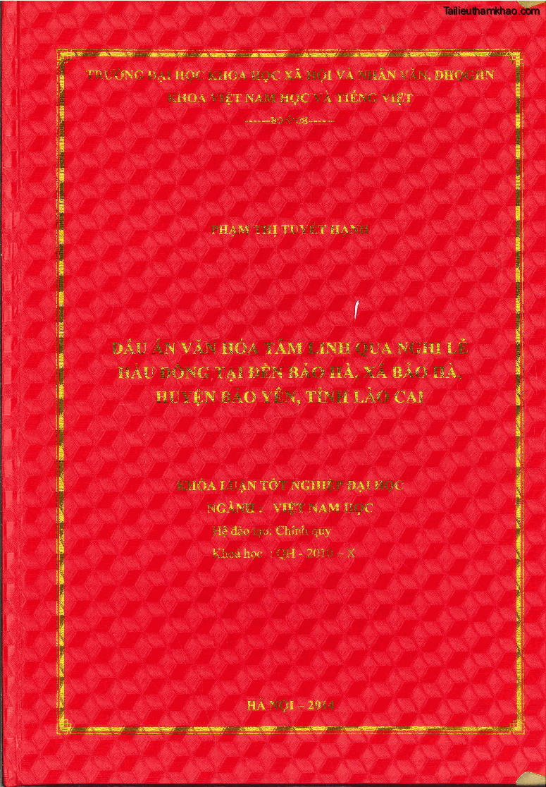 Khoa luan tot nghiep dau an van hoa tam linh qua nghi le hau dong tai den bao ha xa bao ha huyen bao yen tinh lao cai trang 1