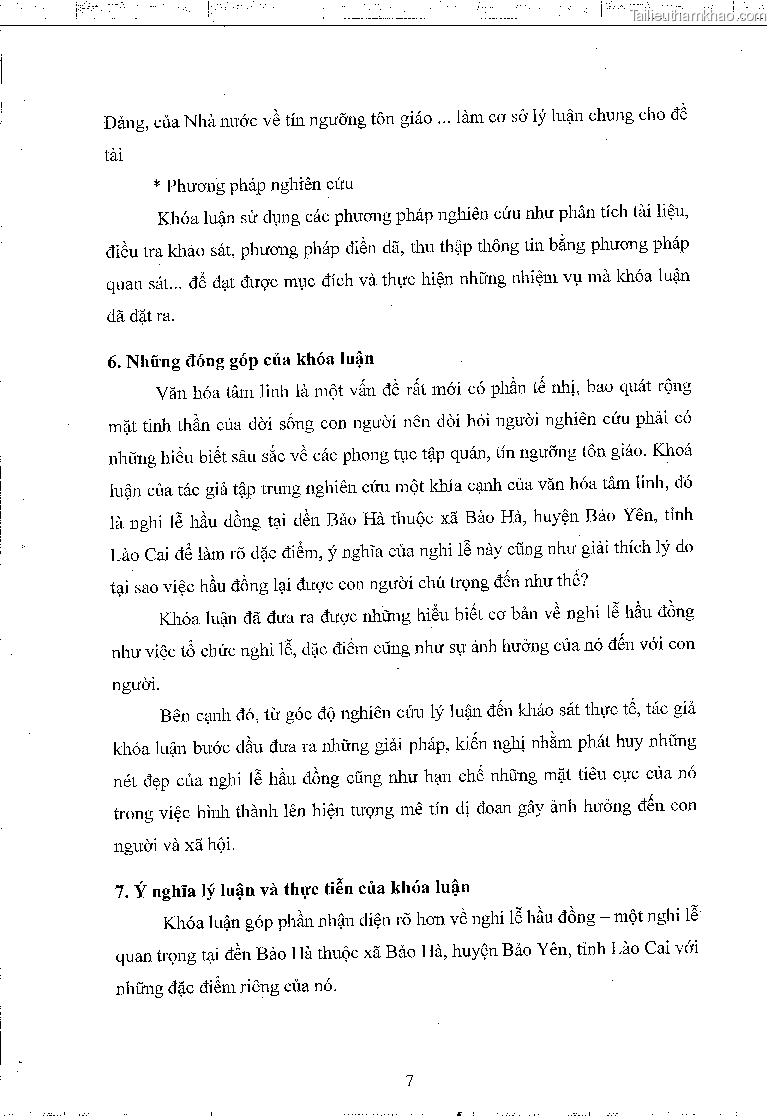 Khoa luan tot nghiep dau an van hoa tam linh qua nghi le hau dong tai den bao ha xa bao ha huyen bao yen tinh lao cai trang 11