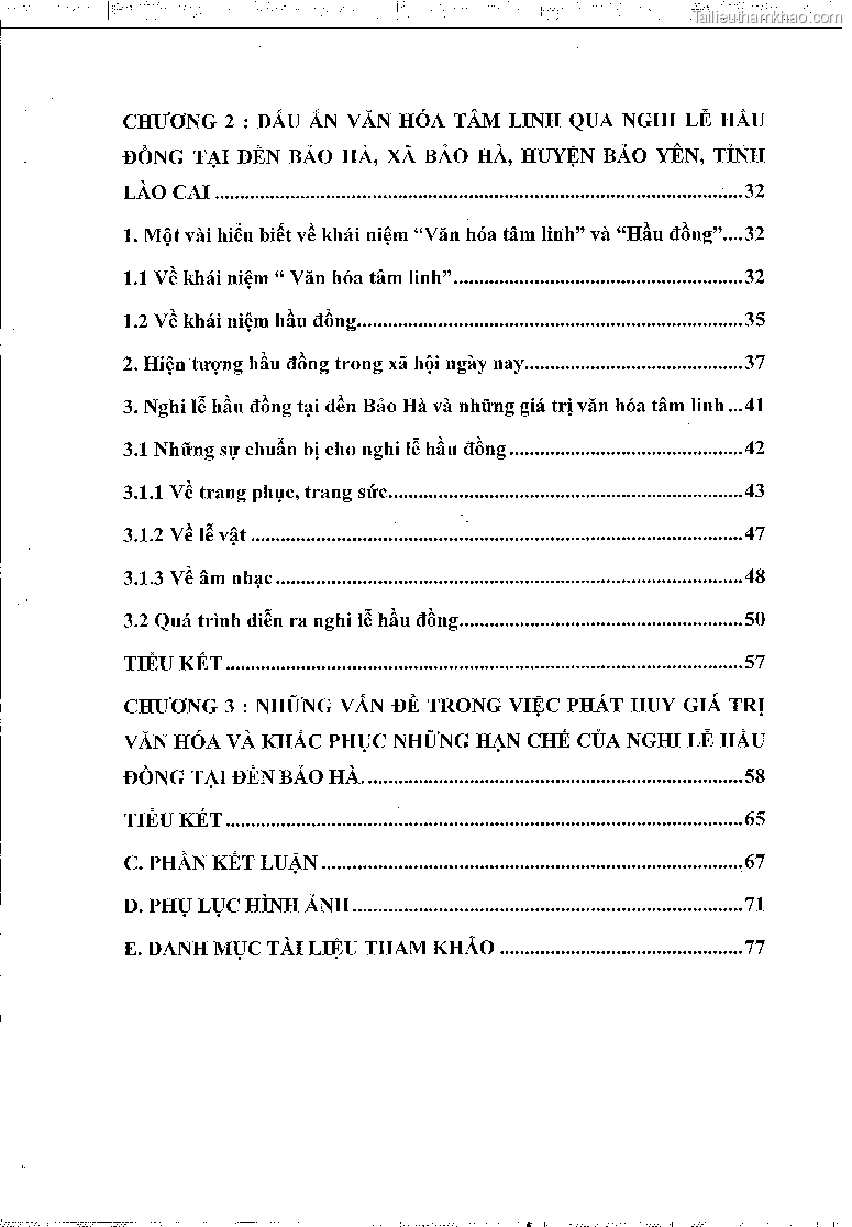 Khoa luan tot nghiep dau an van hoa tam linh qua nghi le hau dong tai den bao ha xa bao ha huyen bao yen tinh lao cai trang 4