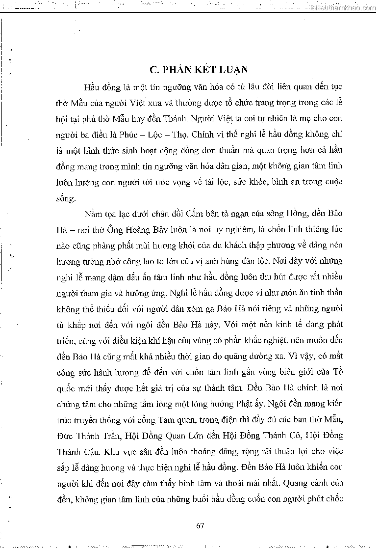 Khoa luan tot nghiep dau an van hoa tam linh qua nghi le hau dong tai den bao ha xa bao ha huyen bao yen tinh lao cai trang 71
