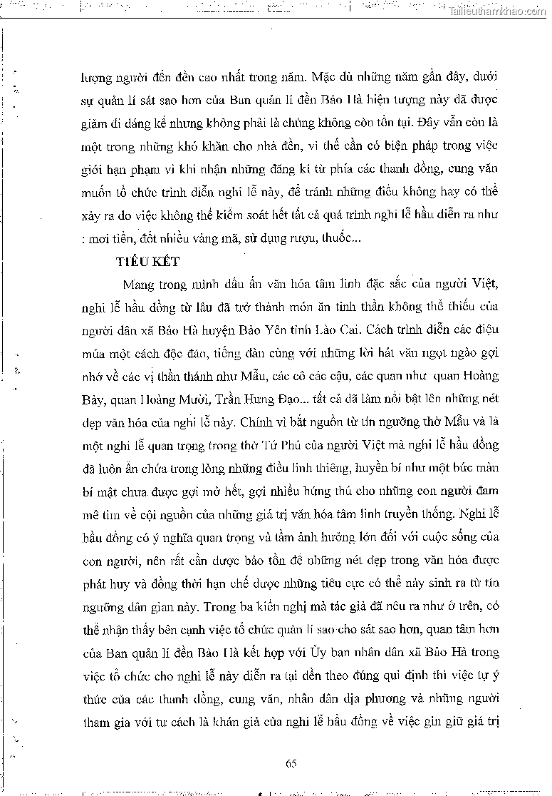 Khoa luan tot nghiep dau an van hoa tam linh qua nghi le hau dong tai den bao ha xa bao ha huyen bao yen tinh lao cai trang 69