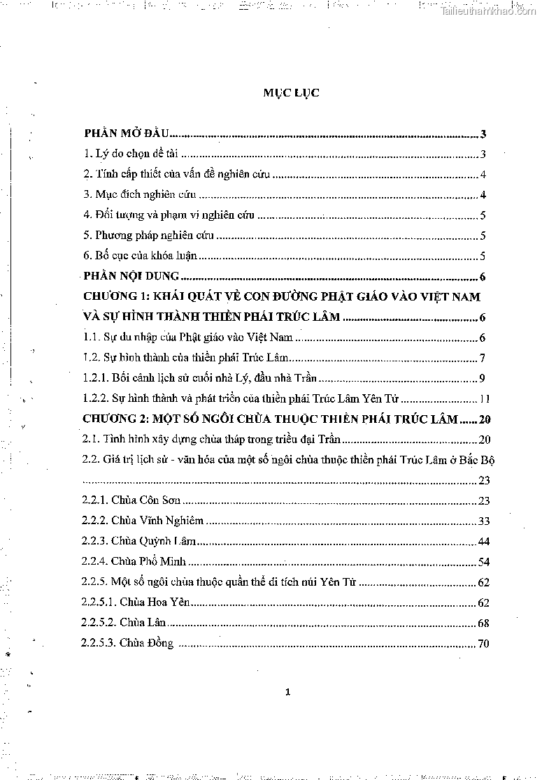 Khoa luan tot nghiep gia tri lich su van hoa cua mot so ngoi chua thuoc thien phai truc lam trang 5