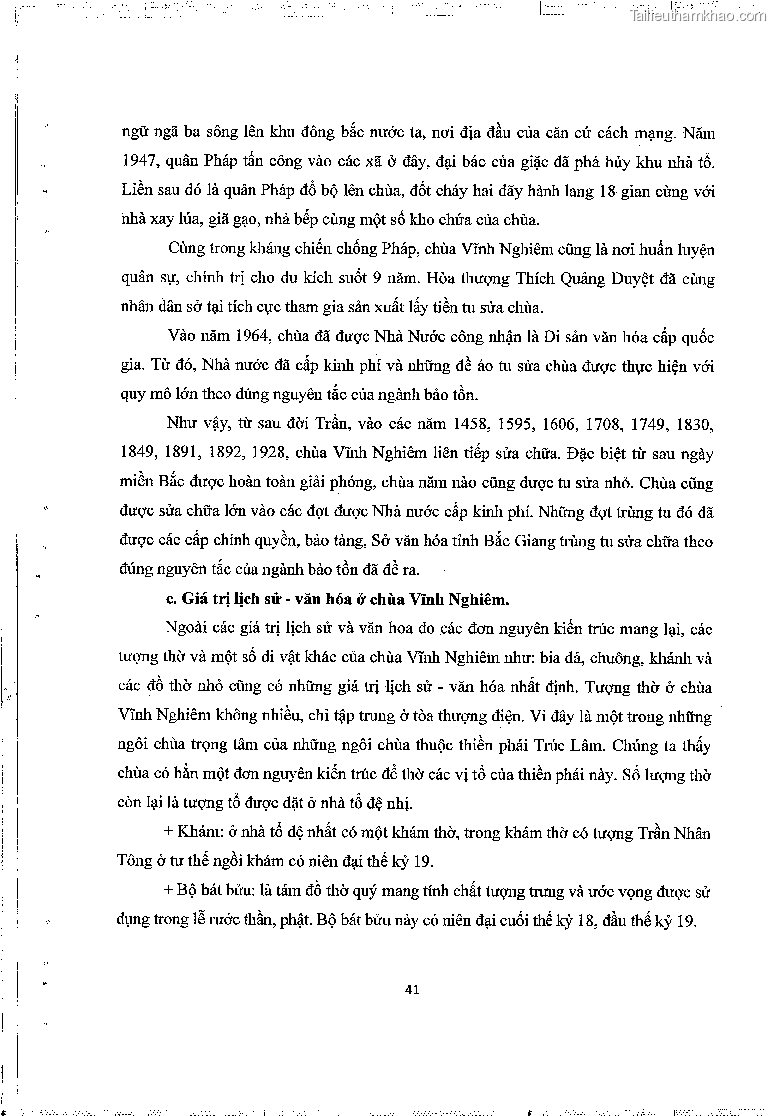 Khoa luan tot nghiep gia tri lich su van hoa cua mot so ngoi chua thuoc thien phai truc lam trang 45