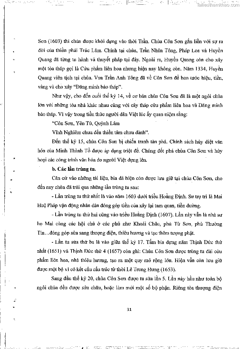 Khoa luan tot nghiep gia tri lich su van hoa cua mot so ngoi chua thuoc thien phai truc lam trang 35