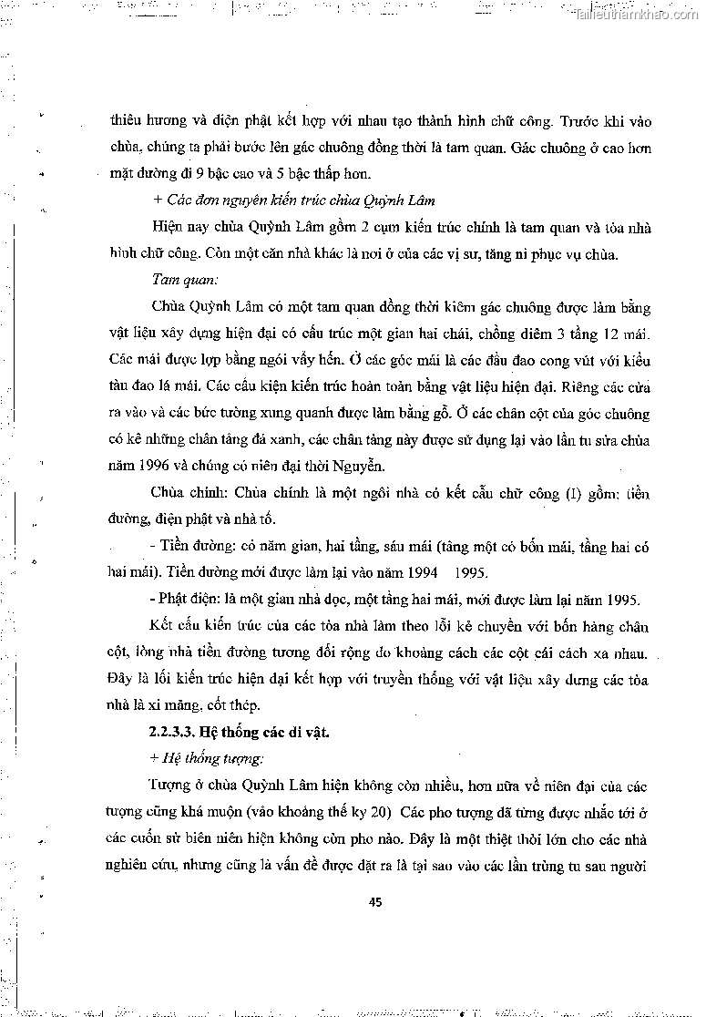 Khoa luan tot nghiep gia tri lich su van hoa cua mot so ngoi chua thuoc thien phai truc lam trang 49