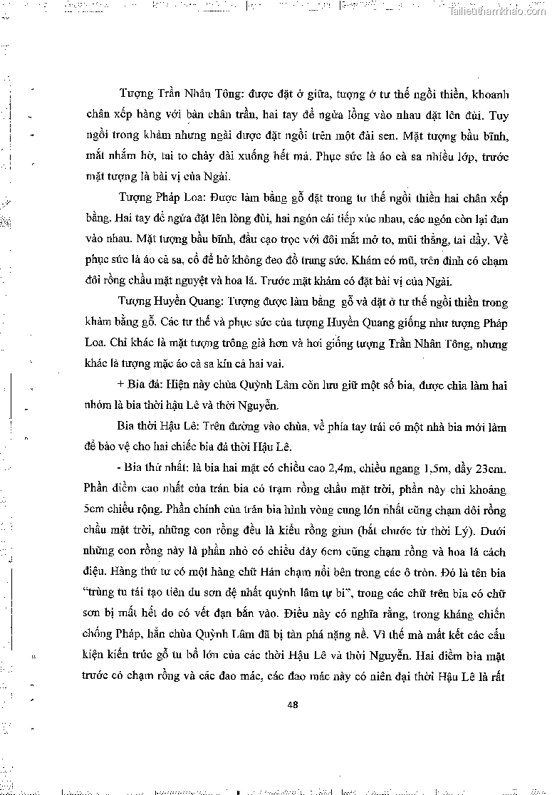 Khoa luan tot nghiep gia tri lich su van hoa cua mot so ngoi chua thuoc thien phai truc lam trang 52