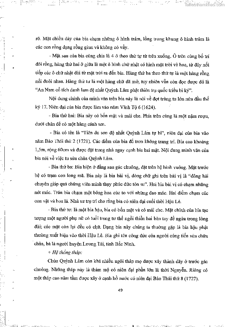 Khoa luan tot nghiep gia tri lich su van hoa cua mot so ngoi chua thuoc thien phai truc lam trang 53