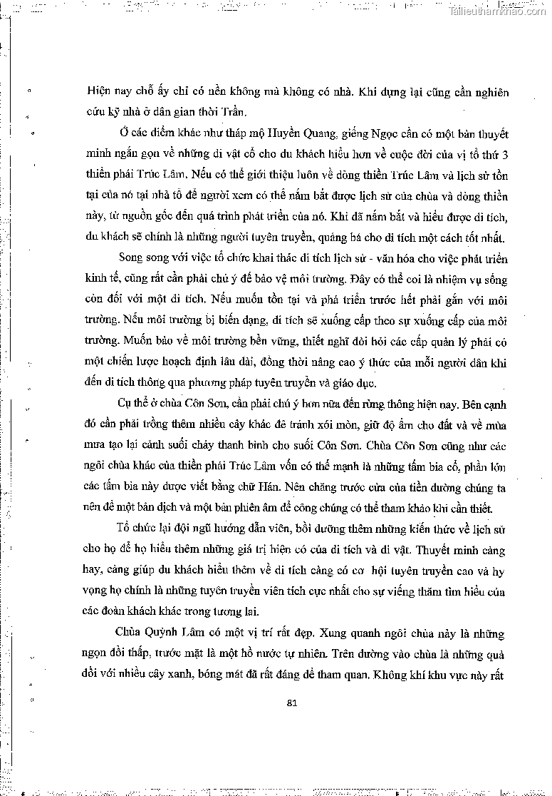 Khoa luan tot nghiep gia tri lich su van hoa cua mot so ngoi chua thuoc thien phai truc lam trang 85
