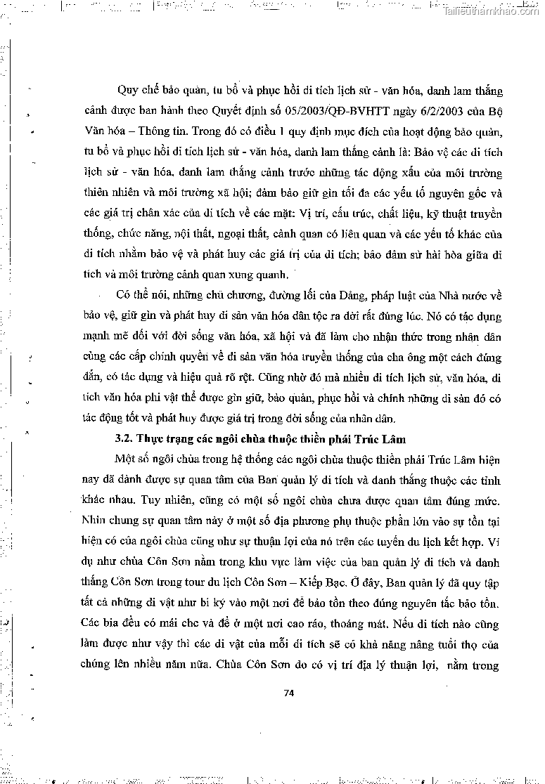 Khoa luan tot nghiep gia tri lich su van hoa cua mot so ngoi chua thuoc thien phai truc lam trang 78
