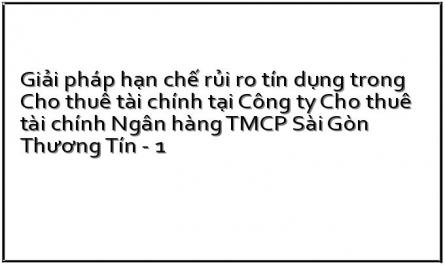 Giải pháp hạn chế rủi ro tín dụng trong Cho thuê tài chính tại Công ty Cho thuê tài chính Ngân hàng TMCP Sài Gòn Thương Tín - 1