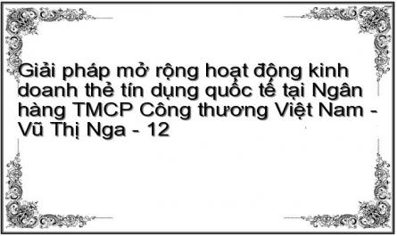 Giải pháp mở rộng hoạt động kinh doanh thẻ tín dụng quốc tế tại Ngân hàng TMCP Công thương Việt Nam - Vũ Thị Nga - 12