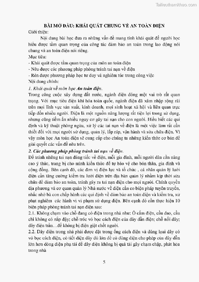 Giao trinh an toan dien nghe dien cong nghiep trinh do trung cap cd gtvt trung uong i trang 7