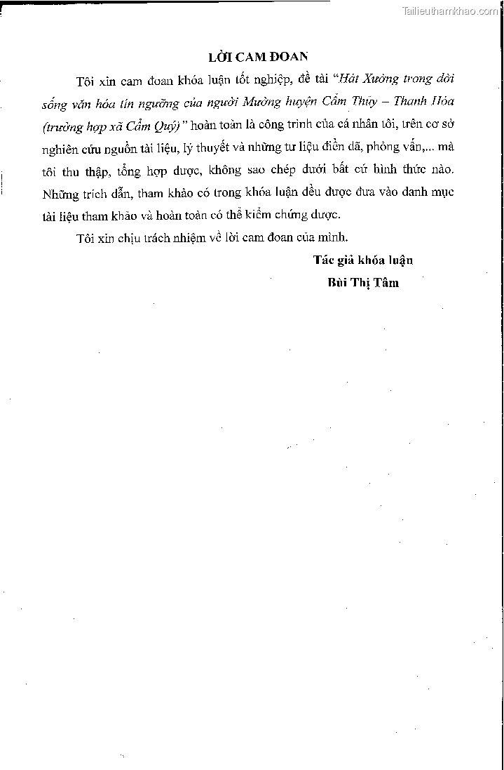 Khoa luan tot nghiep hat xuong trong doi song van hoa tin nguong cua nguoi muong huyen cam thuy thanh hoa nghien cuu truong hop xa cam quy trang 3
